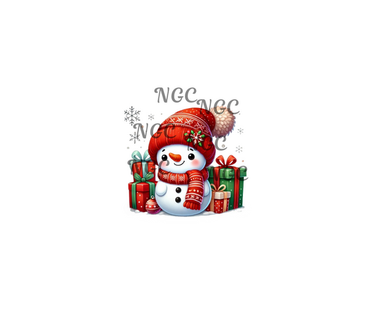 decal red snowman8 christmas