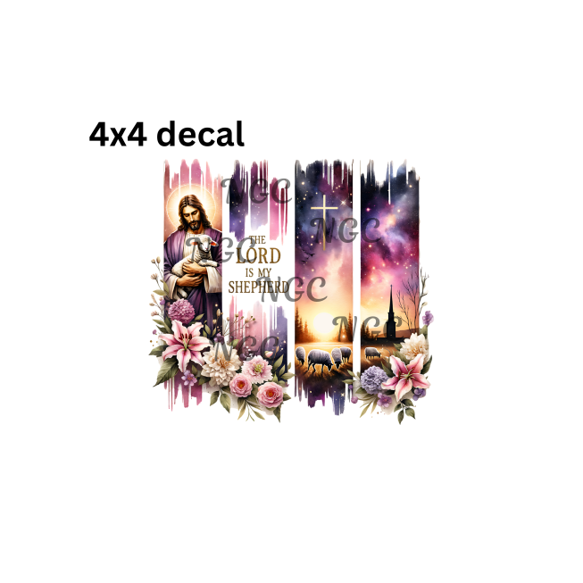 decal the lord is my shepherd brushstroke