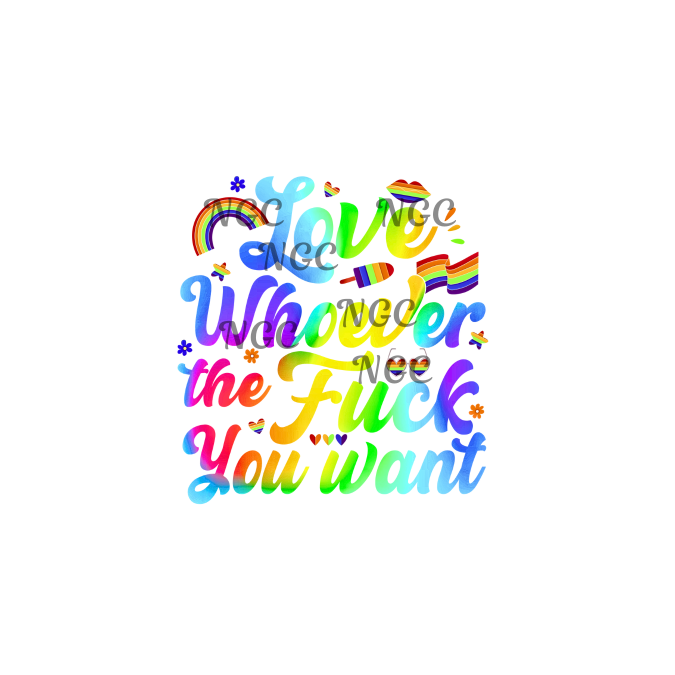 decal love whoever rainbow colors