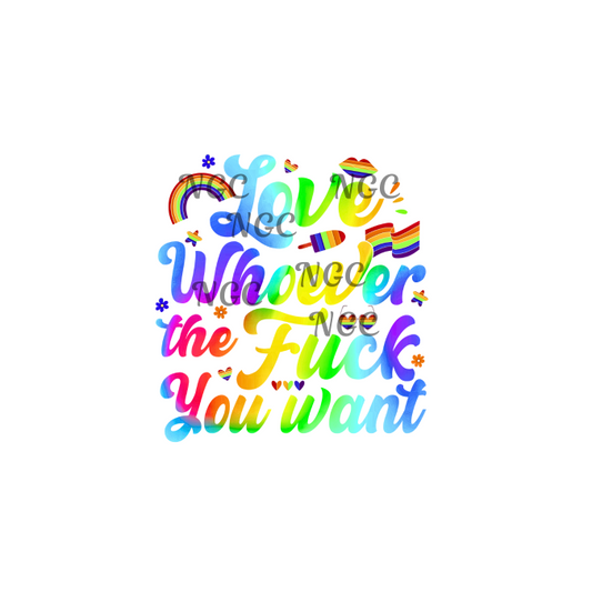 decal love whoever rainbow colors