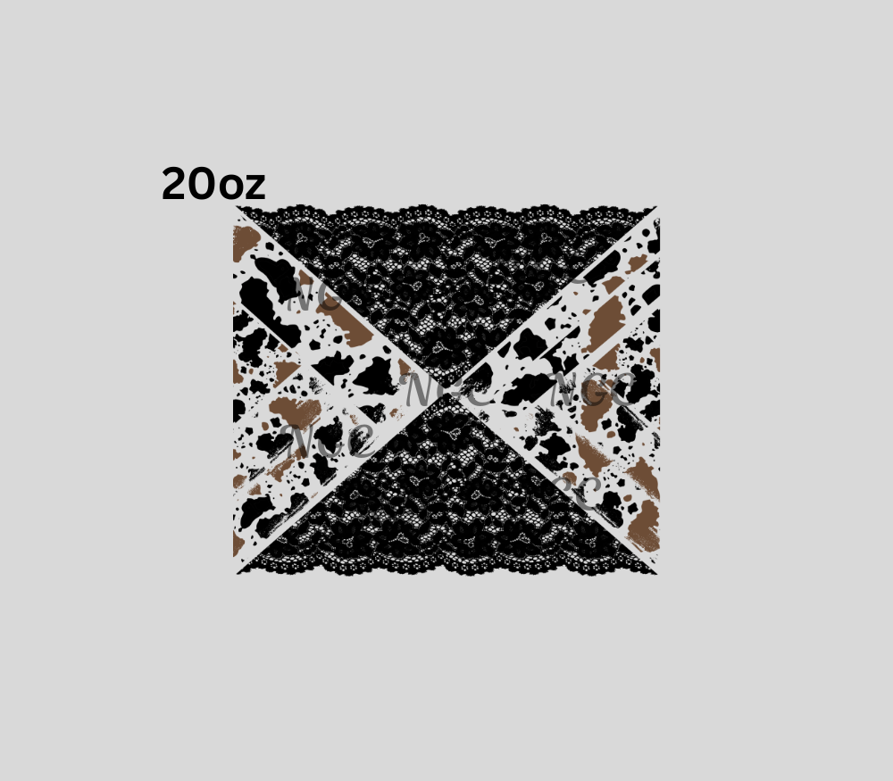 20oz lace & cow spots