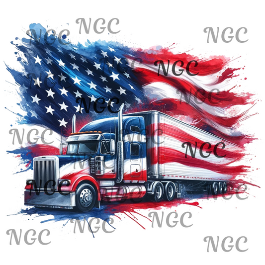 single decal patriotic trucker3