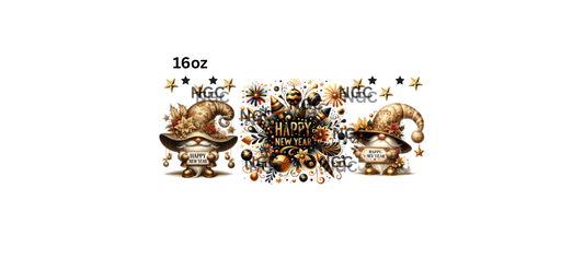 16oz gold black gold happy new year