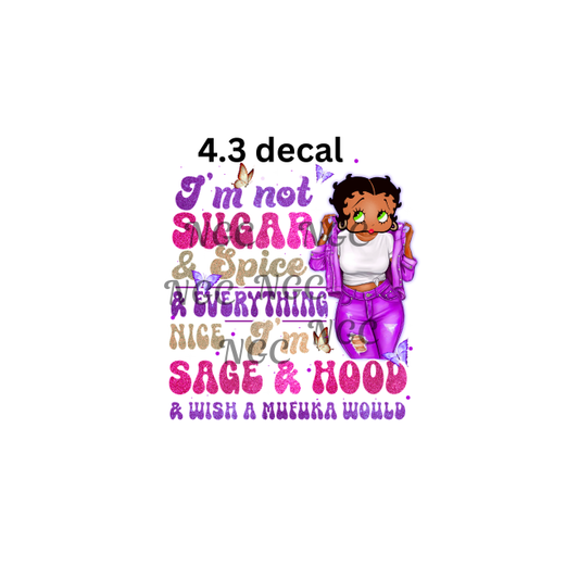 decal betty boop purple and pink sugar and spice