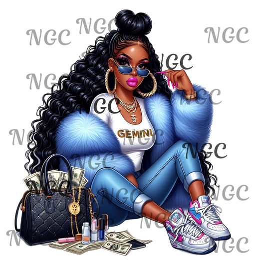 single decal boujie girl Gemini