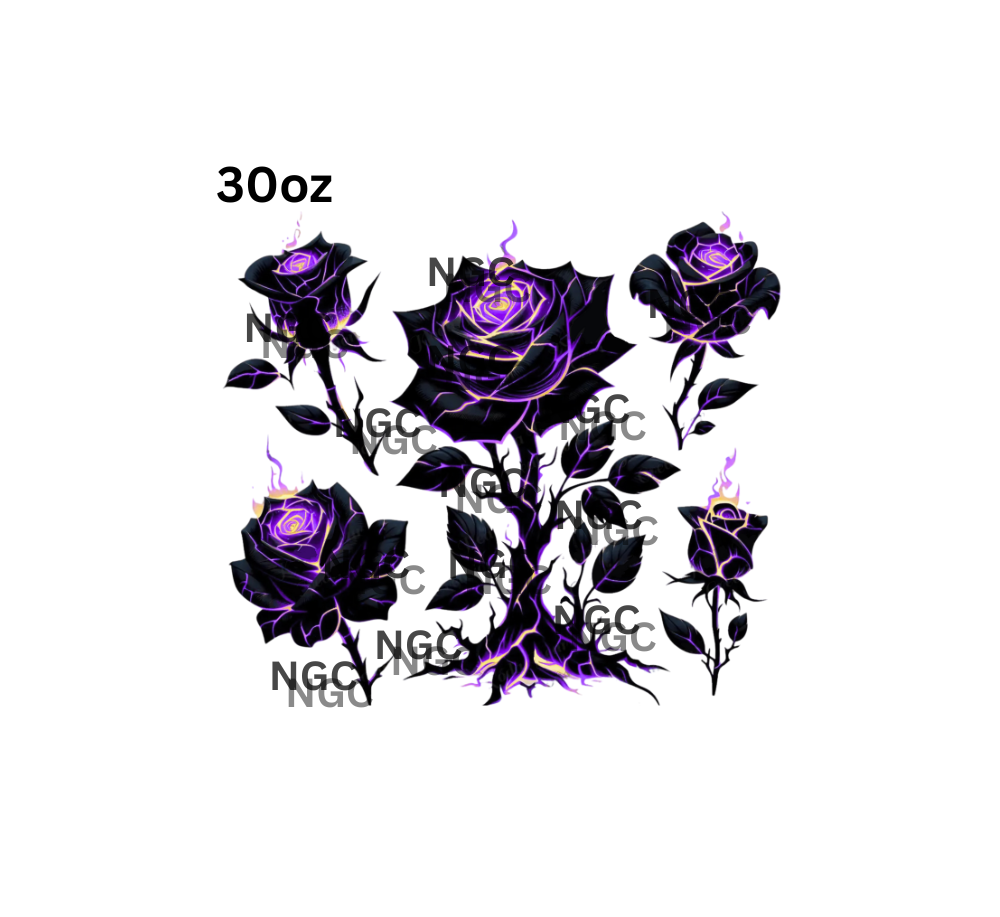30oz purple flame roses