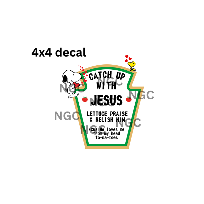 decal catch up with jesus snoopy