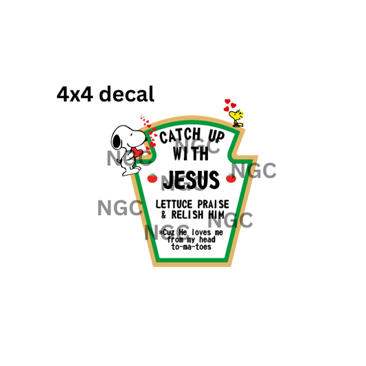 decal catch up with jesus snoopy