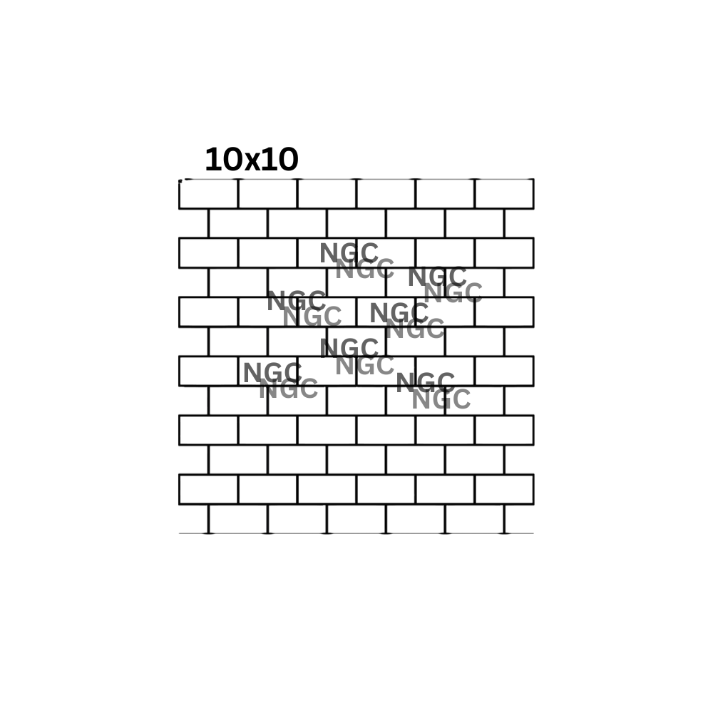 10x10 thin line black brick pattern