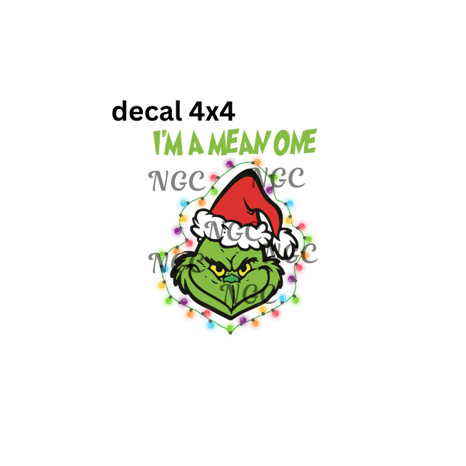 decal im a mean one christmas