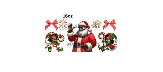 16oz melanin santa with elves2