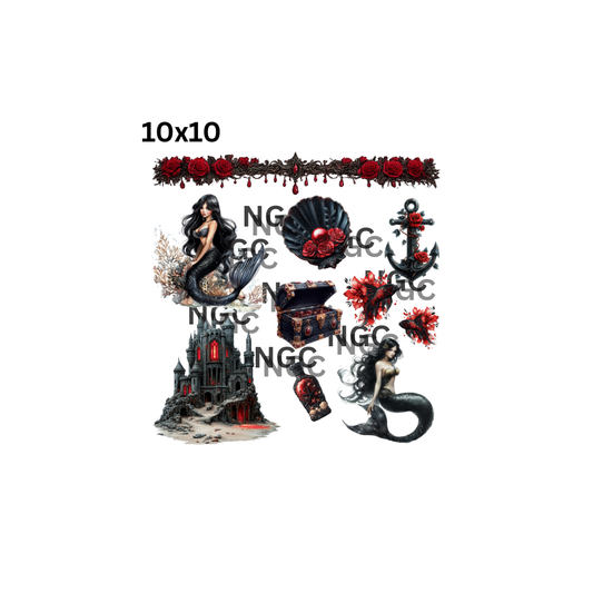 10x10 gothic mermaids