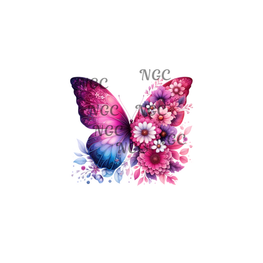 decal butterfly flowers1