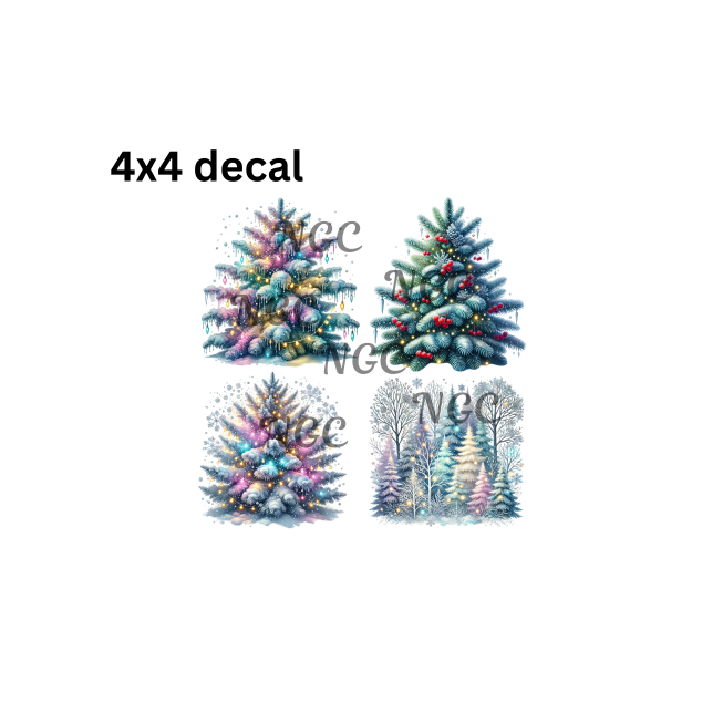 decal christmas trees