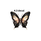 decal black brown gem butterfly