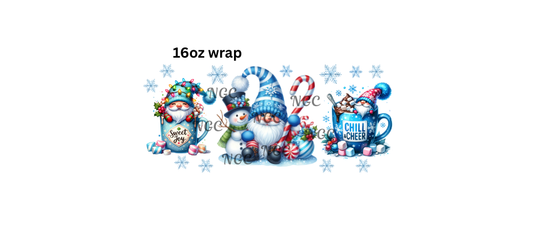 16oz blue christmas gnomes