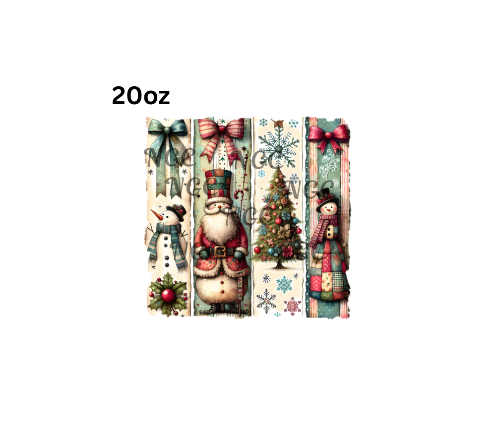 20oz vintage christmas brushstrokes