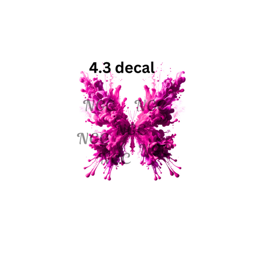 decal hot pink smokey splatter butterfly