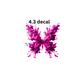 decal hot pink smokey splatter butterfly