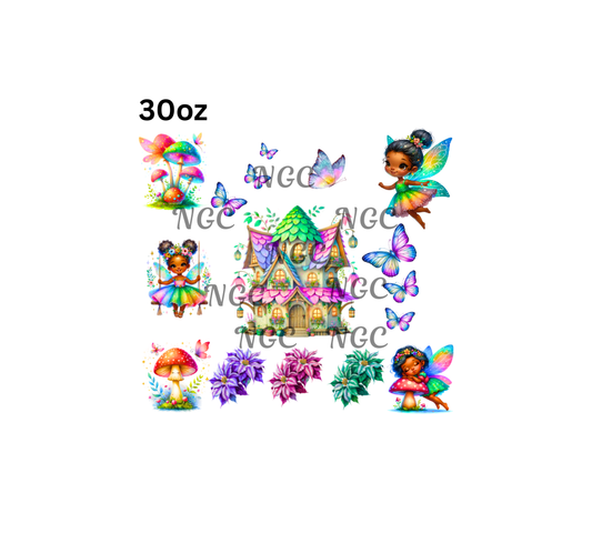 30oz melanin fairy with house & elements