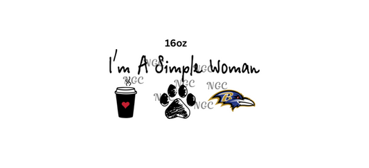 16oz simple woman ravens