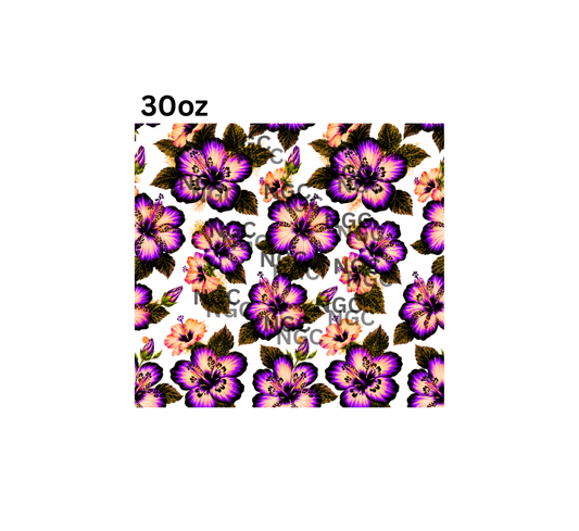 30oz purple pink hibiscus