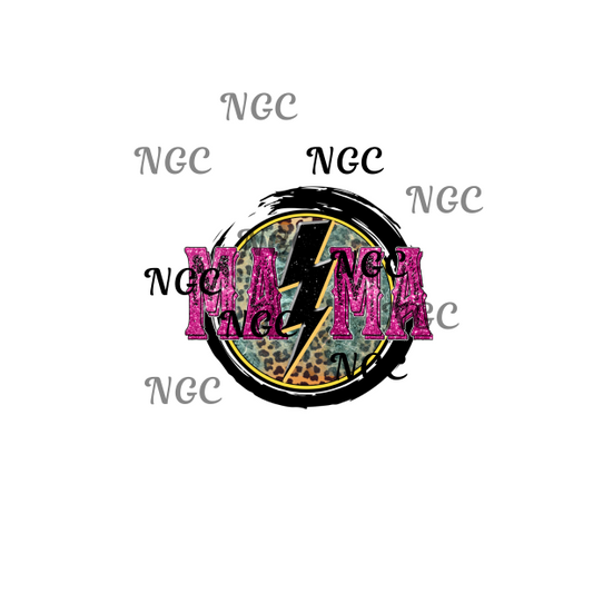 single decal mama with thunder bolt