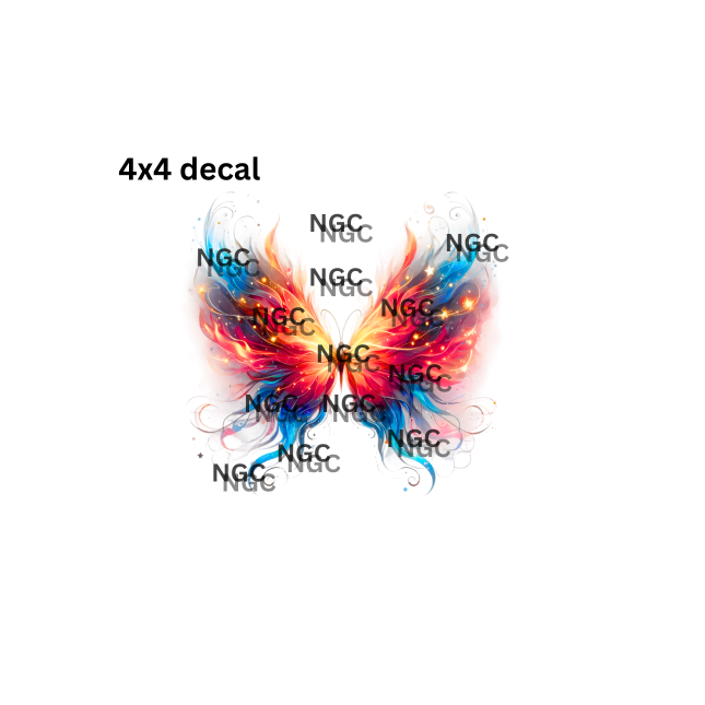 decal fire & ice butterfly