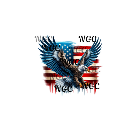 single decal bald eagle patriotic flag