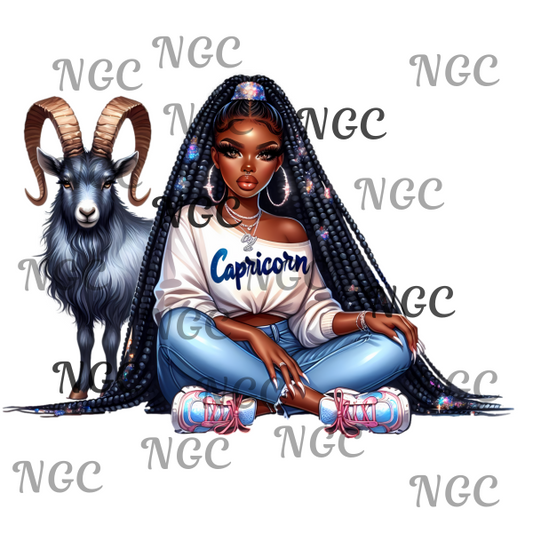 single decal capricorn girl zodiac