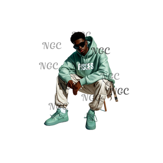 single decal mens zodiac pisces