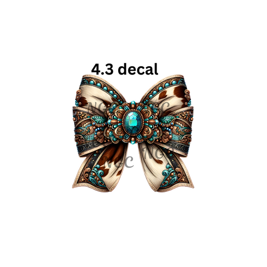 decal western turquoise gem bow
