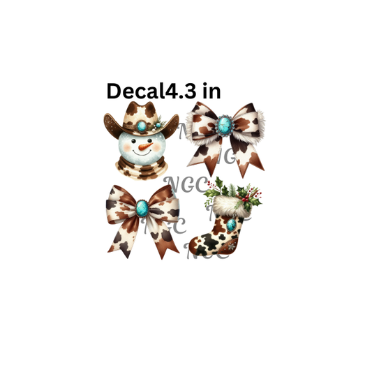 decal country cow spot christmas elements 2in tall each