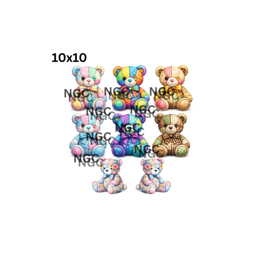 10x10 patchwork teddy bears