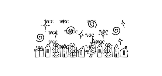 16 oz wrap cartoon christmas outline