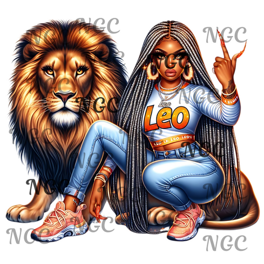 single decal Leo girl zodiac