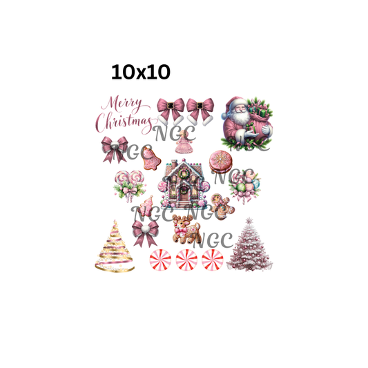 10x10 pink christmas elements
