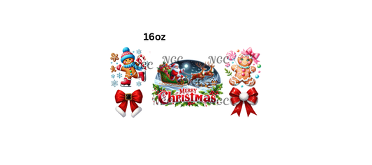 16oz santa with bows & gingerbreads
