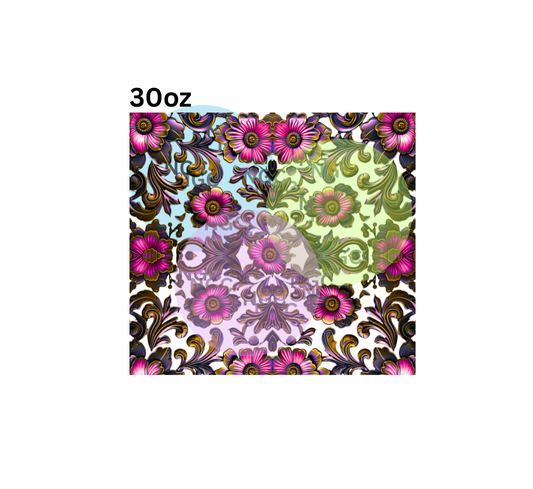 30oz pink filigree
