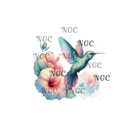 single decal hummingbird light emerald green