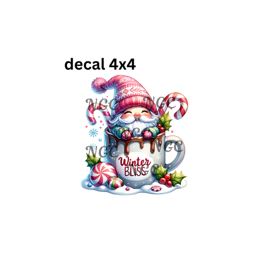 decal winter bliss gnome christmas