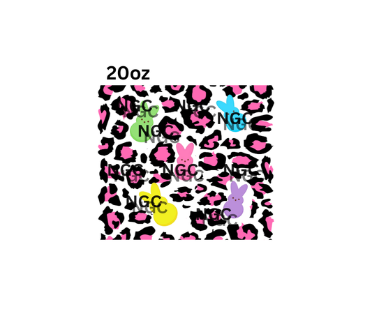 20oz pink leopard & easter peeps