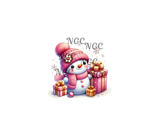 decal pink snowman9 christmas