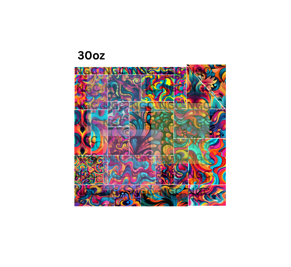 30oz psychadelic patchwork pre cut