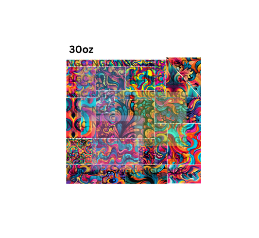 30oz psychadelic patchwork pre cut