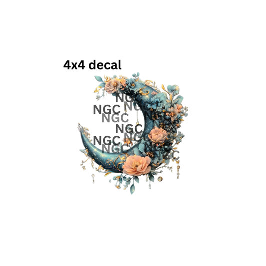 decal flowers moon