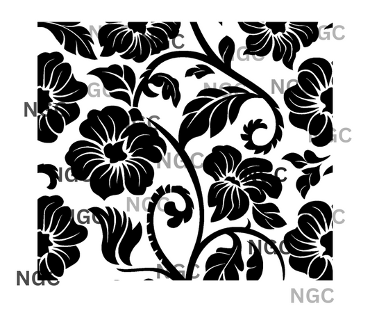 20oz wrap tooled leather flower outline3