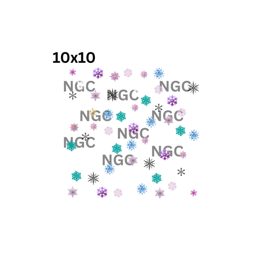 10x10 color snowflakes