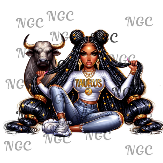 single decal Taurus girl zodiac