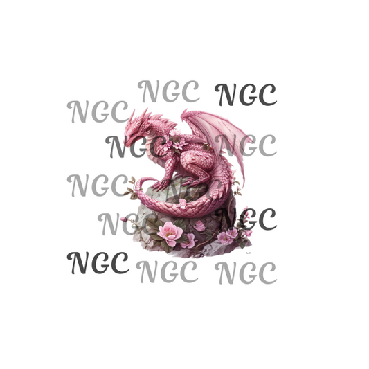 single decal pink dragon